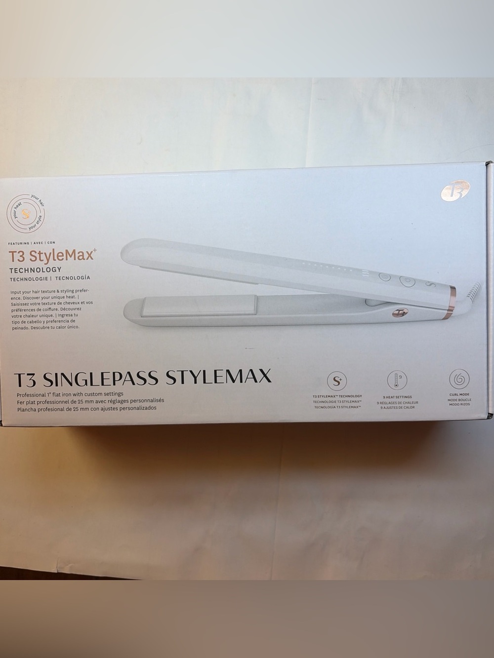 T3 77592 Singlepass Stylemax Professional Flat Iron With Custom Settings 1" Inch